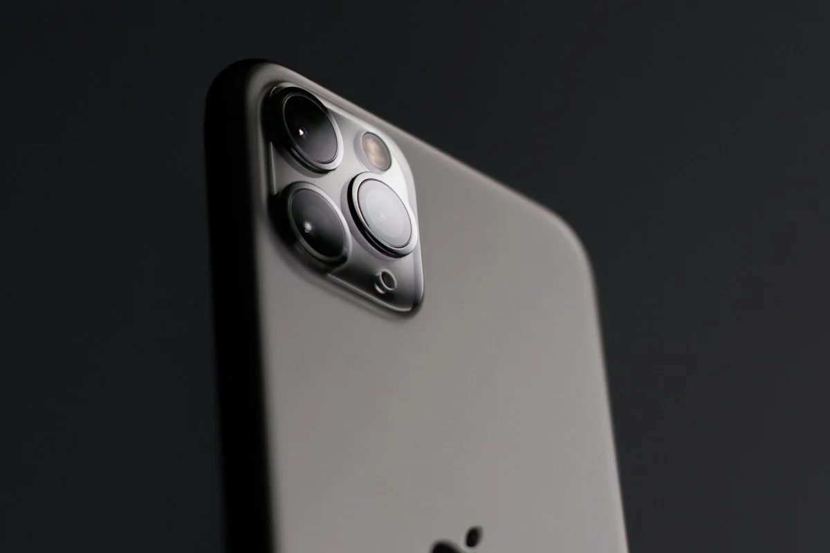 Close view of a smartphone camera