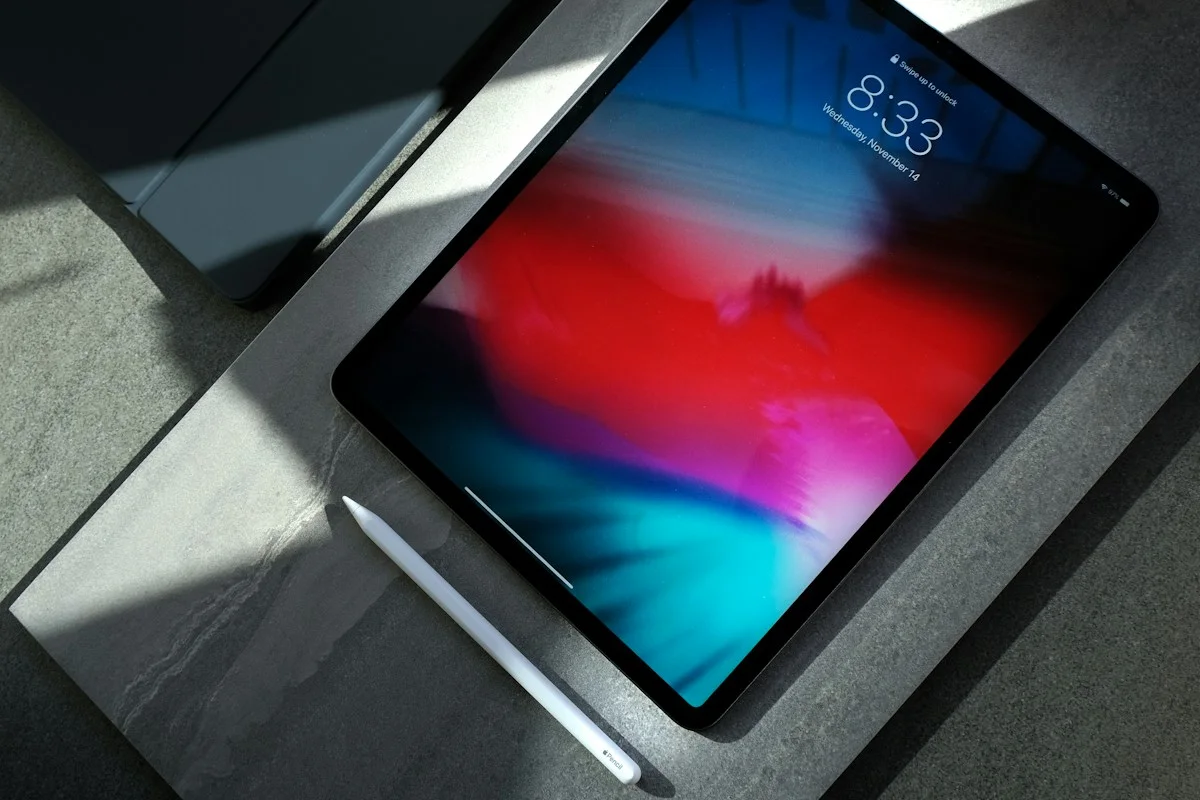 Tablet on a table