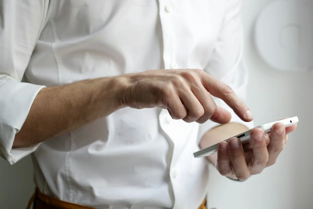 Person using a smartphone